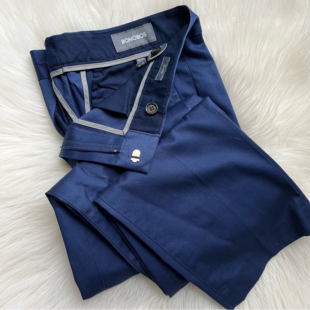 New Bonobos Weekday Warriors Men’s Dress Pants Tailored 30 32 30x32 Blue NWOT